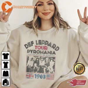 Def Leppard Pyromania USA Tour 1983 Ivory T Shirt3