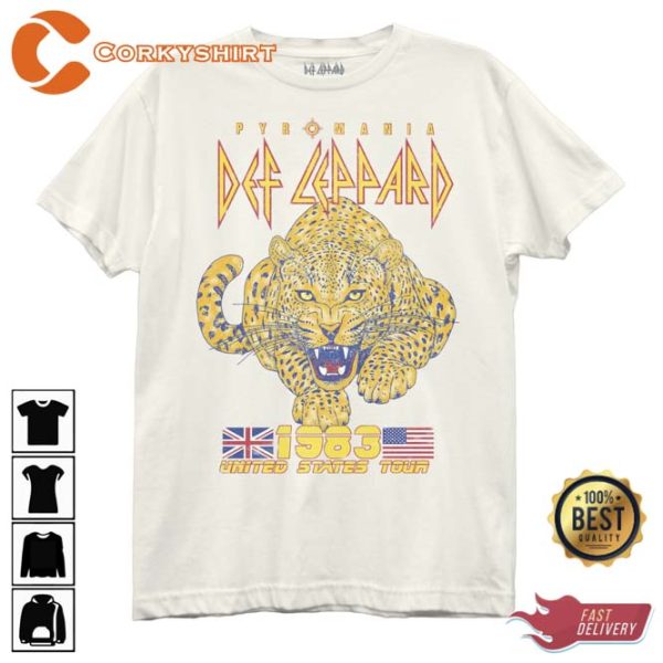 Def Leppard Tour 1983 Cat New Boyfriend T-Shirt