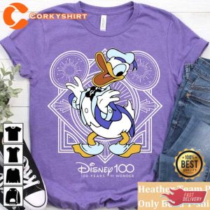 Disney Donald Duck Cute Mickey and Friends Shirt Disney 100 Years of Wonder Tee 1