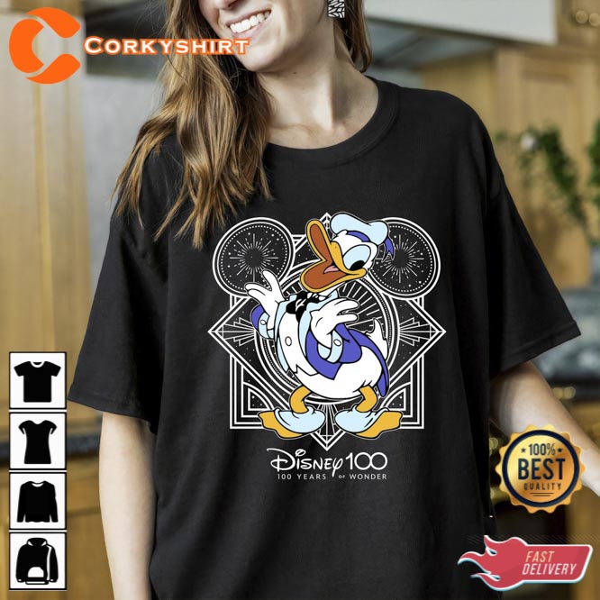Disney Donald Duck Cute Mickey and Friends Shirt Disney 100 Years of Wonder Tee 2