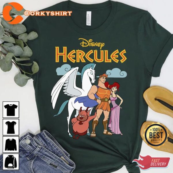 Disney Hercules Classic Group Shot Vintage Graphic T-Shirt