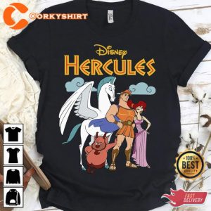 Disney Hercules Classic Group Shot Vintage Graphic T-Shirt