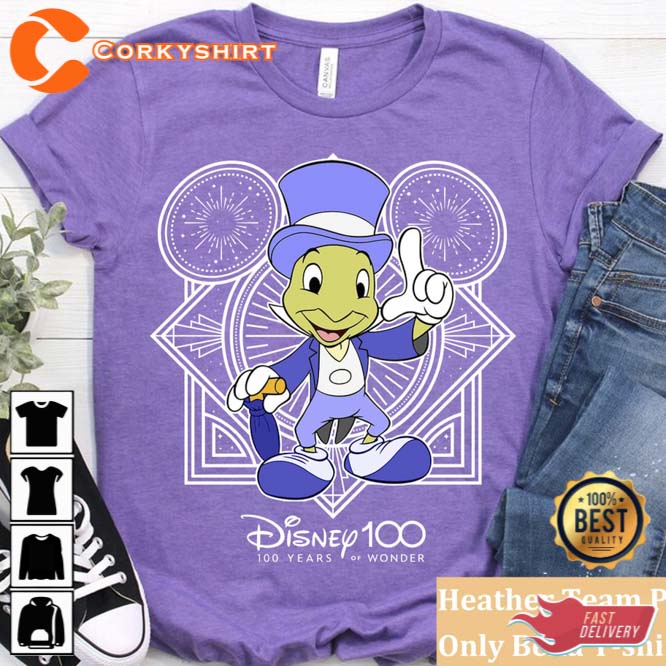 Disney Jiminy Cricket Portrait T-Shirt Disney 100 Years of Wonder Tee 1