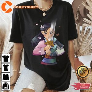 Disney Mulan Anime Half Girl Half Warrior Graphic T-Shirt