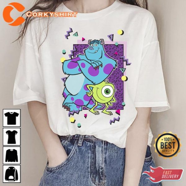 Disney Pixar Monsters Inc Mike And Sully 90s Style T-Shirt