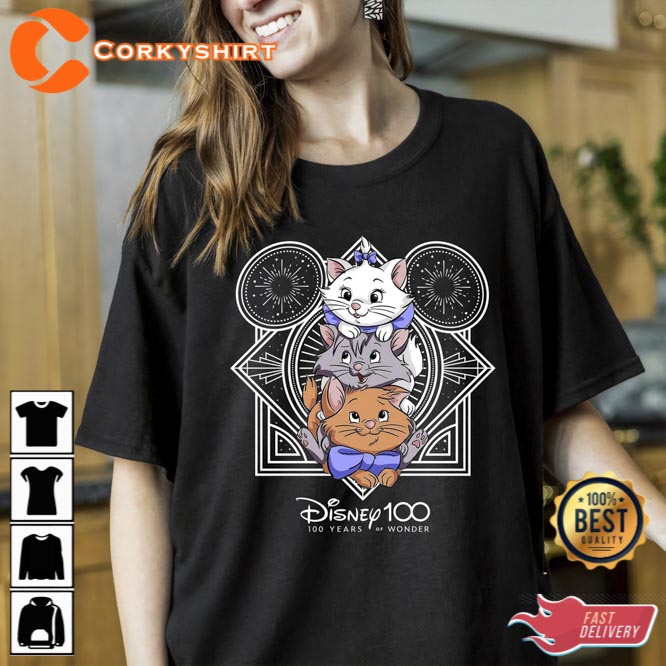 Disney The Aristocats Cats Characters T-Shirt 100 Years of Wonder Tee 2