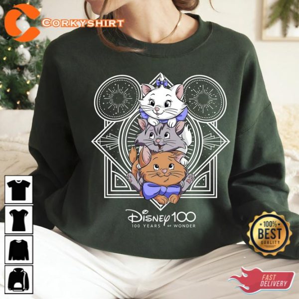 Disney The Aristocats Cats Characters T-Shirt 100 Years of Wonder Tee