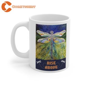 Dragonfly Rise Above Ceramic Mug