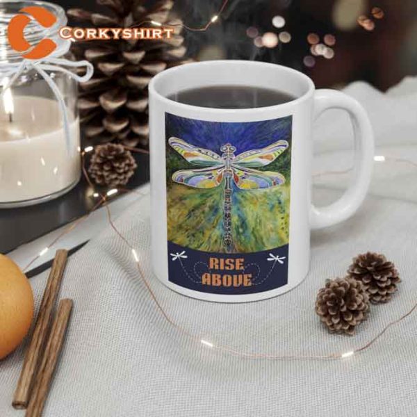 Dragonfly Rise Above Ceramic Mug