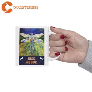 Dragonfly Rise Above Ceramic Mug