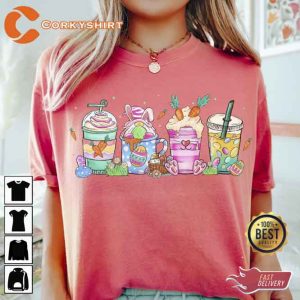 Easter Bunny Carrot Eggs Coffee Lovers T-shirt1