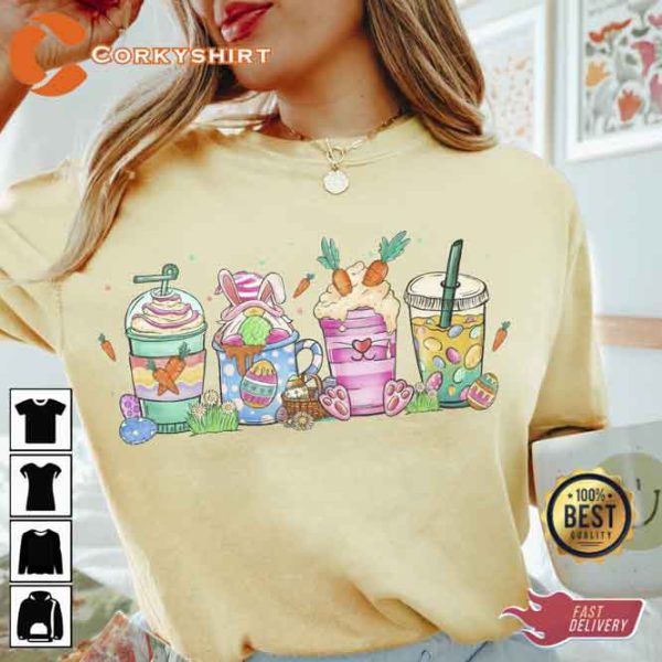 Easter Bunny Carrot Eggs Coffee Lovers T-shirt