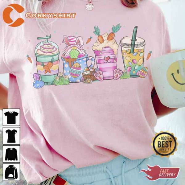 Easter Bunny Carrot Eggs Coffee Lovers T-shirt