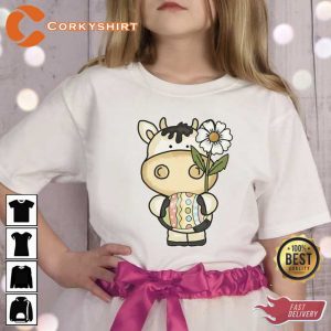 Easter Cow with Daisy Tee1