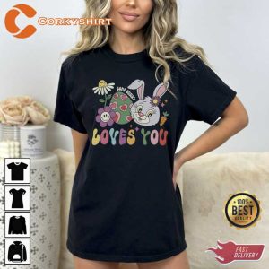 Easter Day Egg Hunting Bunny Crewneck Shirt2