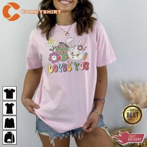 Easter Day Egg Hunting Bunny Crewneck Shirt3