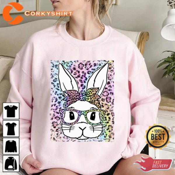Easter Leopard Cute Bunny Sweatshirt Gift For Holiday