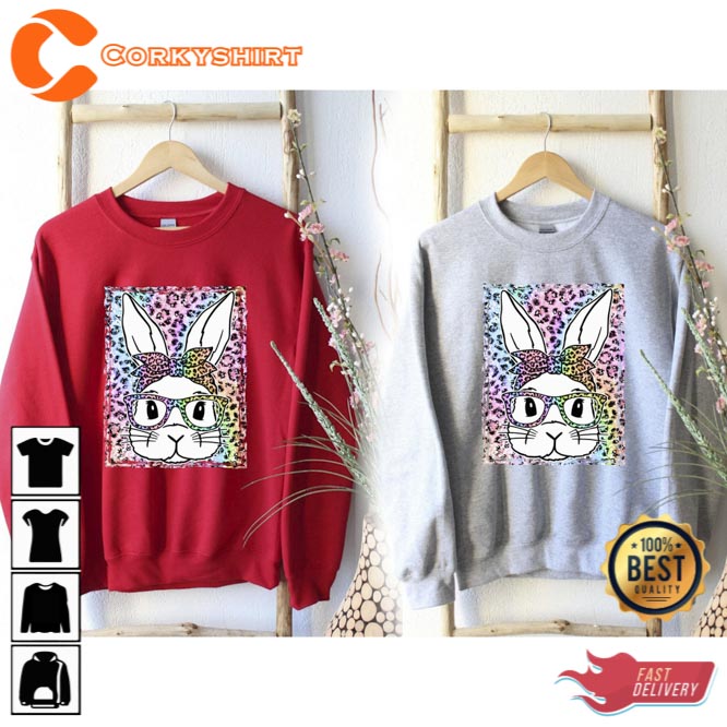 Easter Leopard Cute Bunny Sweatshirt Gift For Holiday 3