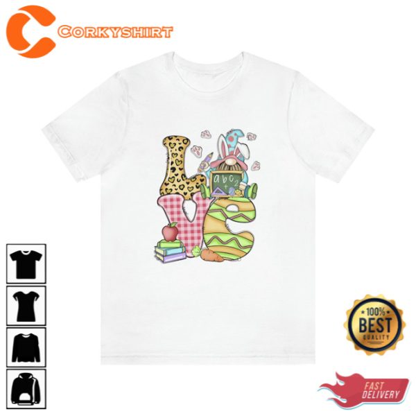Easter Teacher Gnome Love Shirt Gift For Holiday