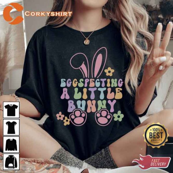 Eggspecting Maternity Bunny Funny Easter T-Shirt