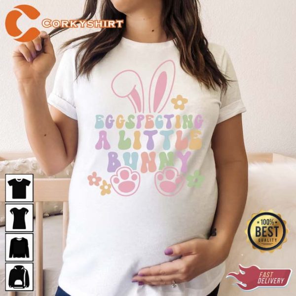 Eggspecting Maternity Bunny Funny Easter T-Shirt