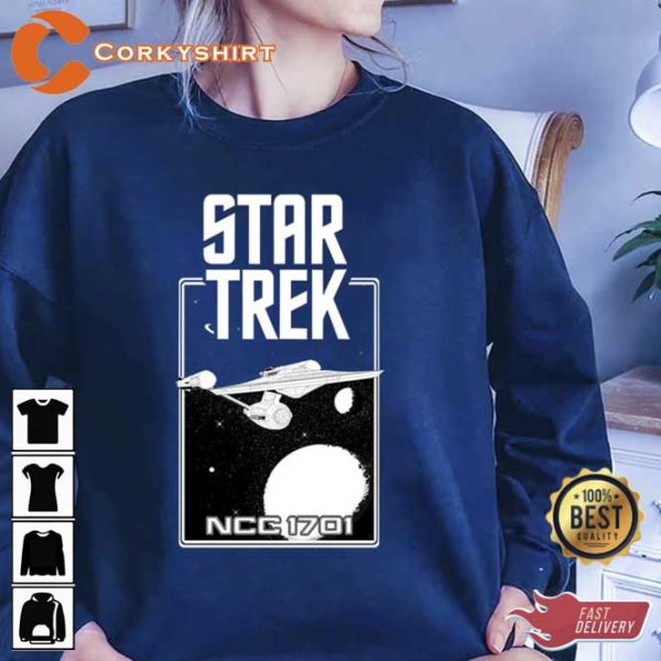 Enterprise Ncc 1701 Black And White Star Trek Fan Unisex T-Shirt