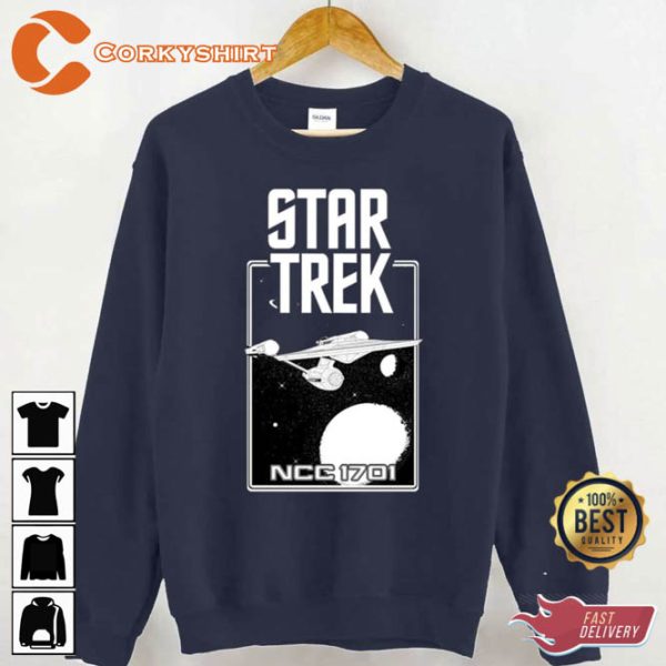 Enterprise Ncc 1701 Black And White Star Trek Fan Unisex T-Shirt