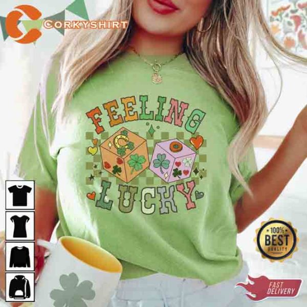 Feeling Lucky Retro St. Patricks Day Graphic T-shirt