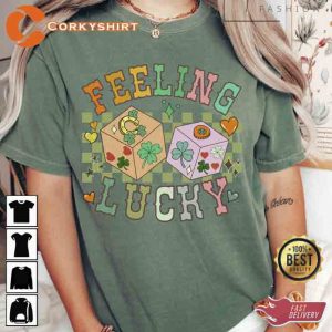 Feeling Lucky Retro St. Patrick_s Day Graphic T-shirt5