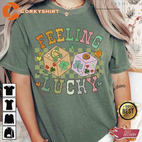 Feeling Lucky Retro St. Patricks Day Graphic T-shirt