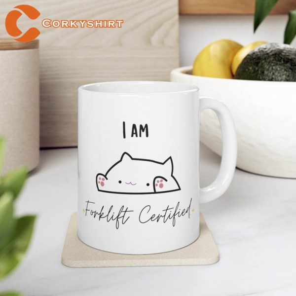 I Am Forklift Certified Cat Cute Ceramic Coffee Mug