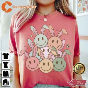 Funny Easter Bunny Smiley Faces T-Shirt1