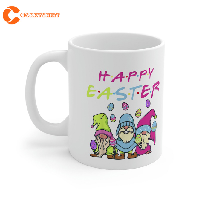 Funny Happy Easter Three Gnome Friends Mug