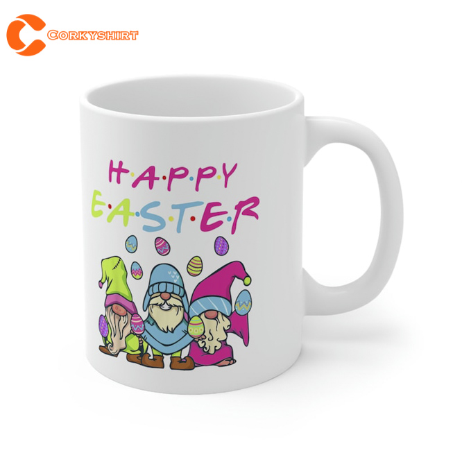 Funny Happy Easter Three Gnome Friends Mug