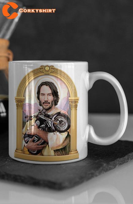 Funny Racing Saint Keanu Reeves Ceramic Coffee Mug1