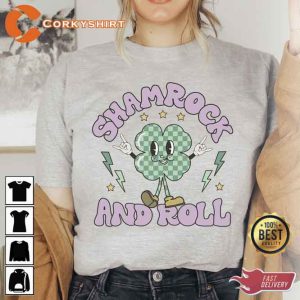 Funny Shamrock and Roll St Paddys Day Shirt3