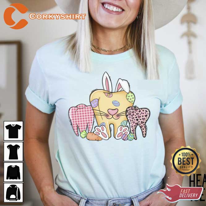 Funny Teeth Bunny Easter Dental Hygienist T-shirt1