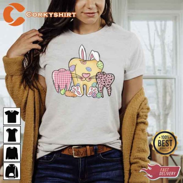 Funny Teeth Bunny Easter Dental Hygienist T-shirt