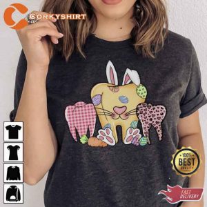 Funny Teeth Bunny Easter Dental Hygienist T-shirt4