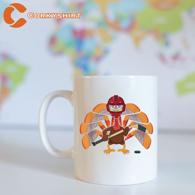 Funny Thanksgiving Hockey Turkey Mug