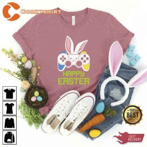 Game Controler Bunny Happy Easter Unisex Unisex T-shirt2
