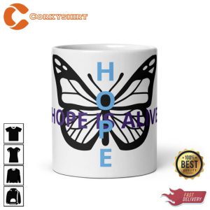 Glossy Butterfly Design Ceramic Coffee Mug