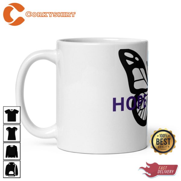 Glossy Butterfly Design Ceramic Coffee Mug