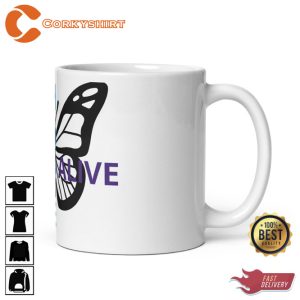 Glossy Butterfly Design Ceramic Coffee Mug3