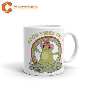 Good Vibes Only Frog Cute Coffee Mug (2)