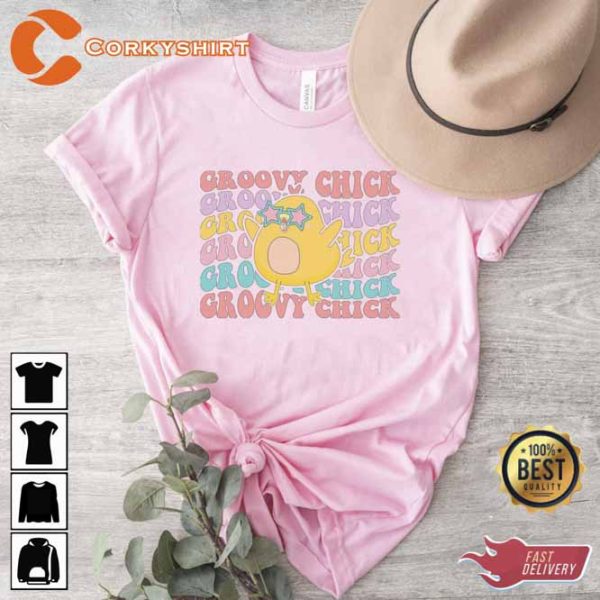 Groovy Chick Christian Easter Day T-Shirt