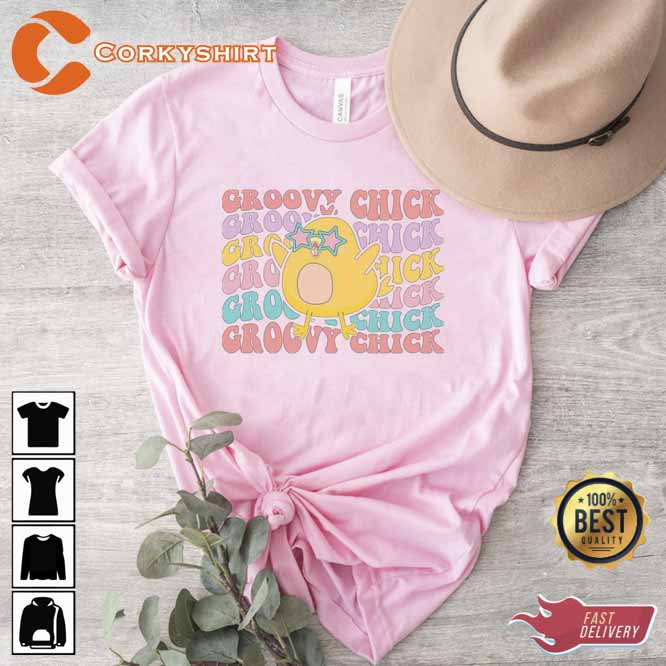 Groovy Chick Christian Easter Day T-Shirt2