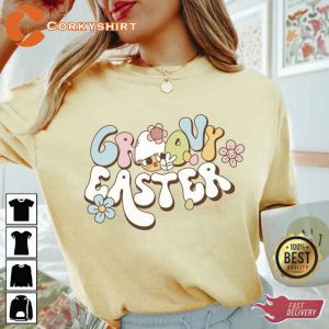 Groovy Happy Easter Day Unisex Easster Vibes T-shirts (3)