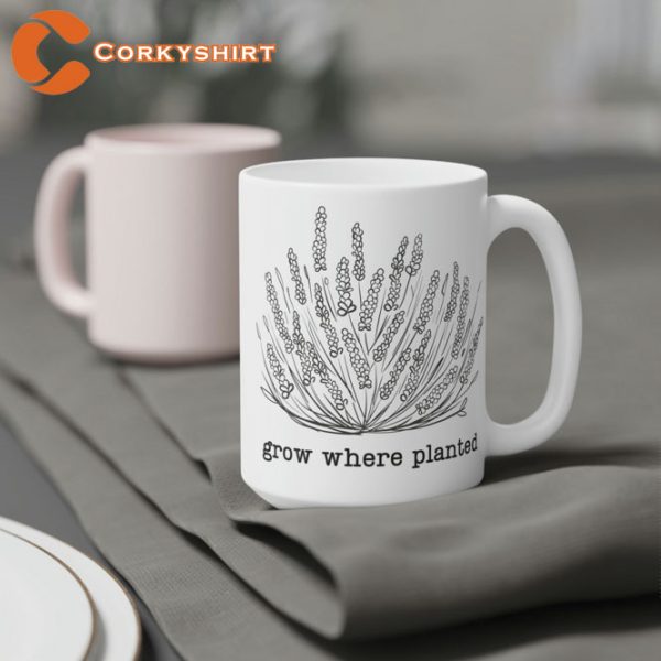 Grow Where Planted Lavender Bespoke Mug