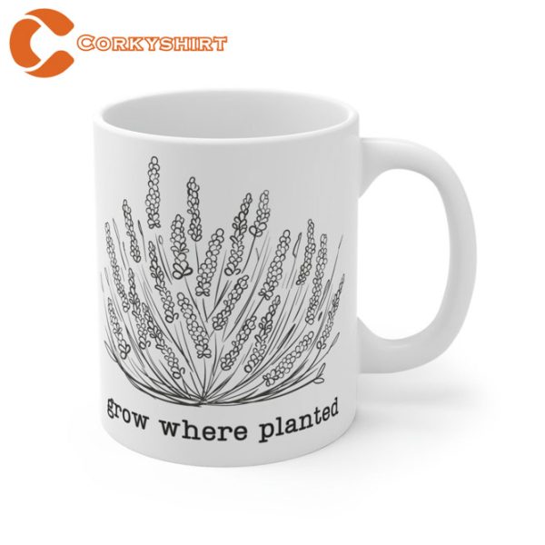 Grow Where Planted Lavender Bespoke Mug